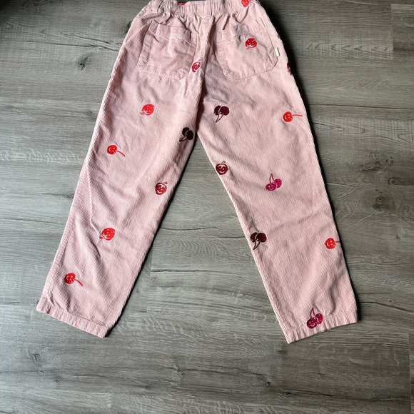 Pink Corduroy Pants with Cherry Print - Picture 6 of 11
